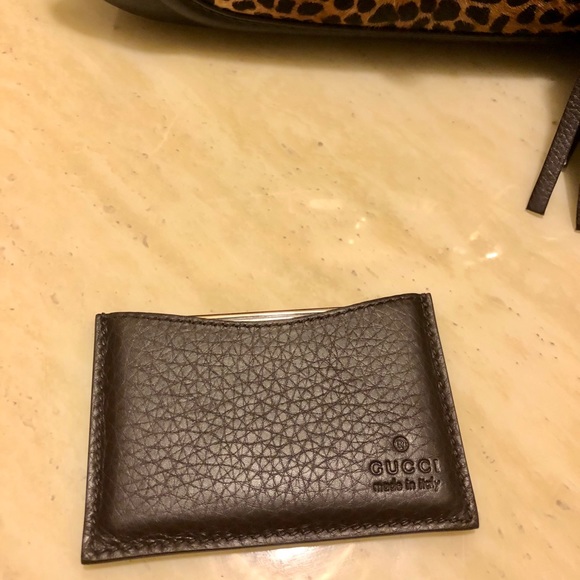 Auth New Gucci Square Mirror with Leather Case (Card Holder) - Picture 4 of 10